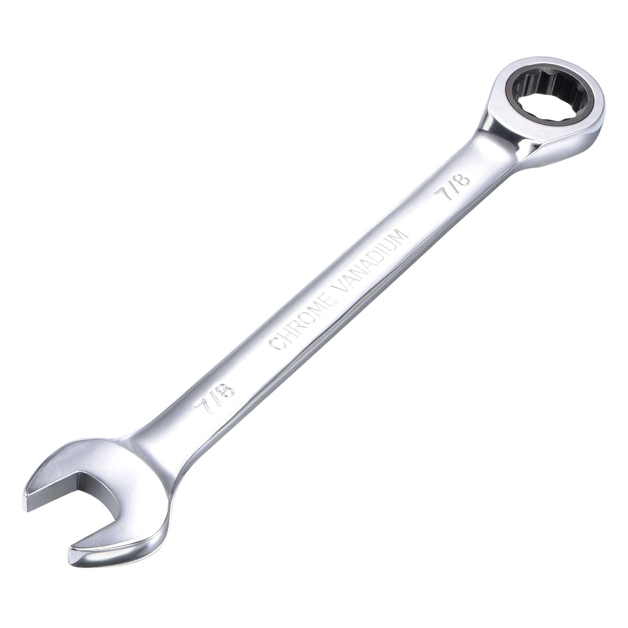 uxcell 7/8 Inch Ratcheting Combination Wrench SAE 72 Teeth 12 Point Ratchet Box Ended Spanner Tools, Cr-V