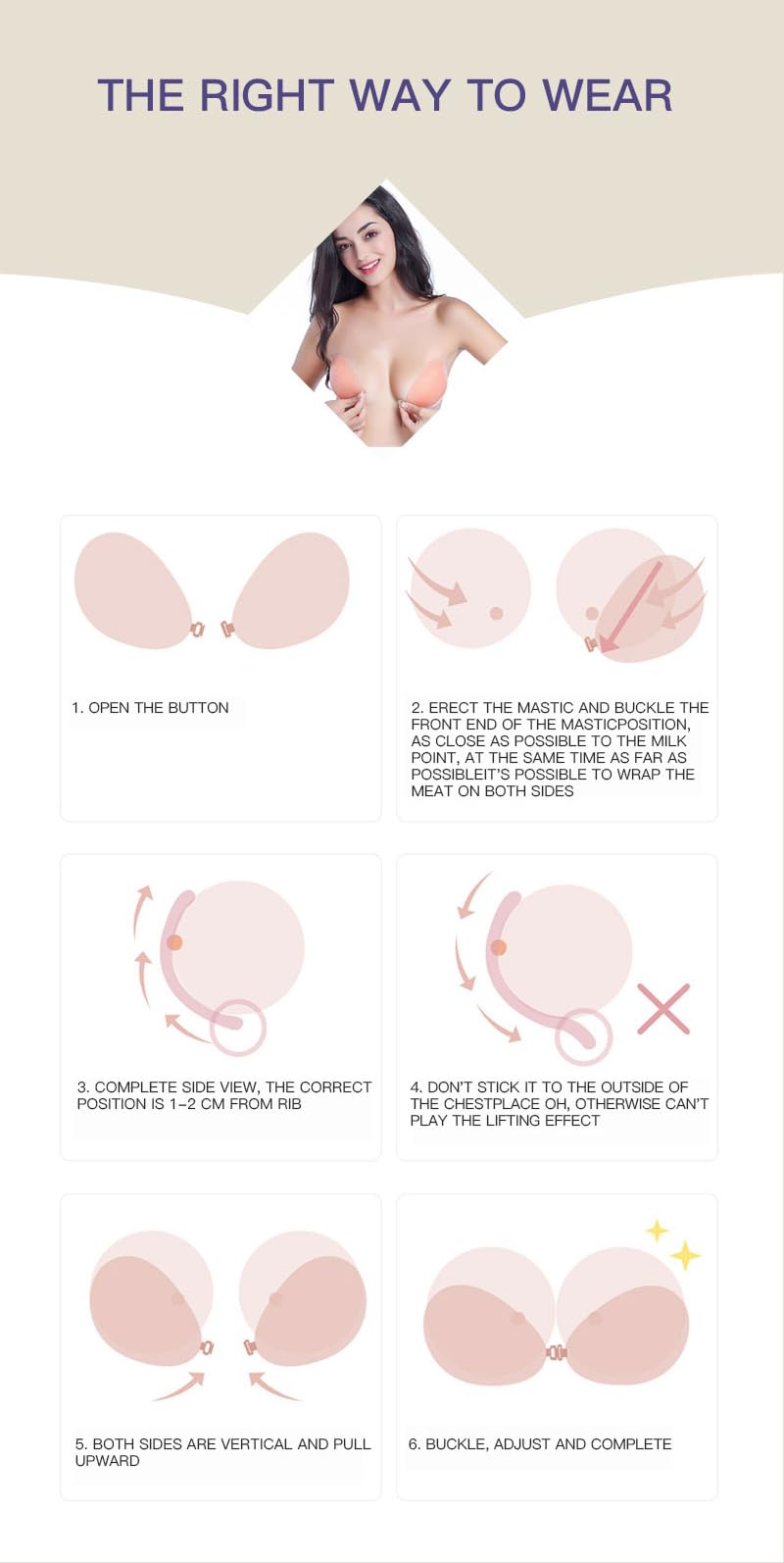 Reggiseno adesivo Silicone Push Up Invisible Nipple Cover Seno Lift Up Reggiseno senza spalline Backless Reggiseno autoadesivo riutilizzabile Confortevole/Skin2/B