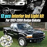 12Pc Super White 6000k Car Interior LED Light Bulb Kit Pack Compatible for 1997-2000 Dodge Dakota