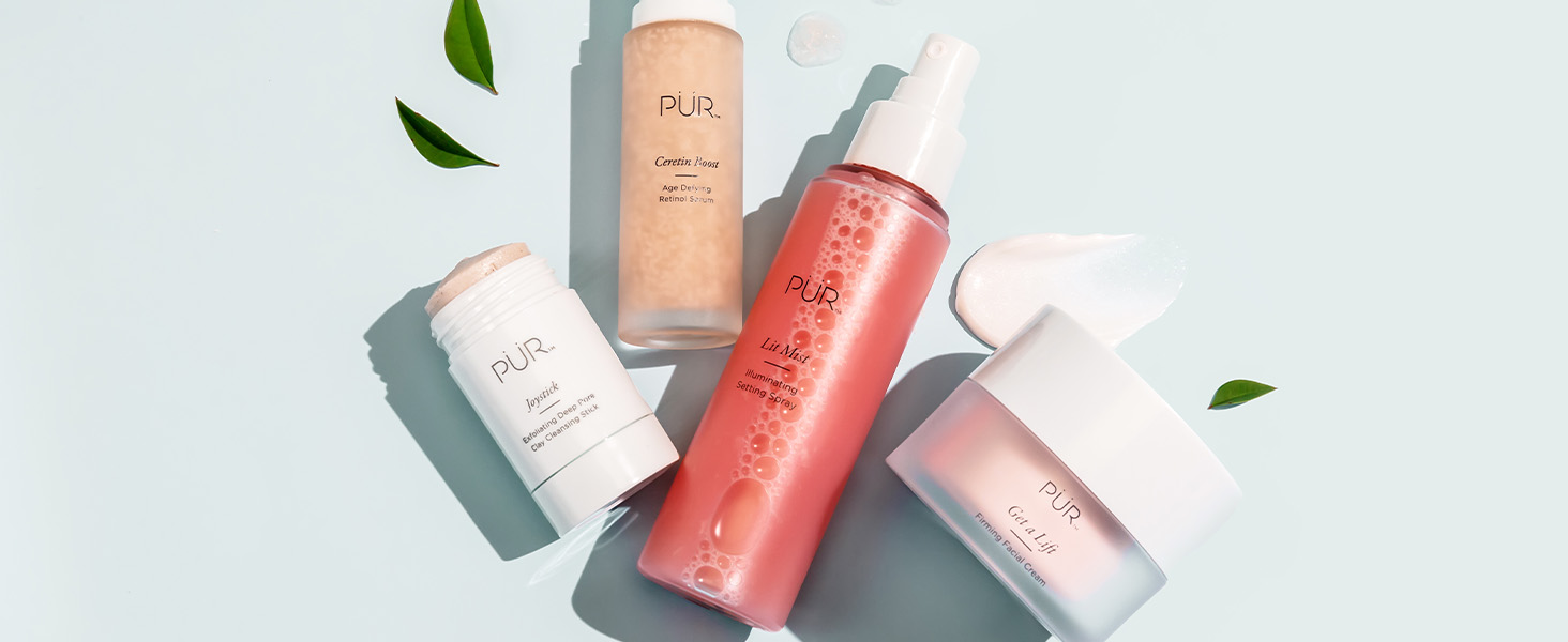 PÜR MINERALS Lit Mist Illuminating Setting for Face - Long-Lasting Makeup Finishing - Lightweight Makeup Primer & Hydrating Setting Revitalizes Dull & Tired Skin, Light, Dewy Shimmer