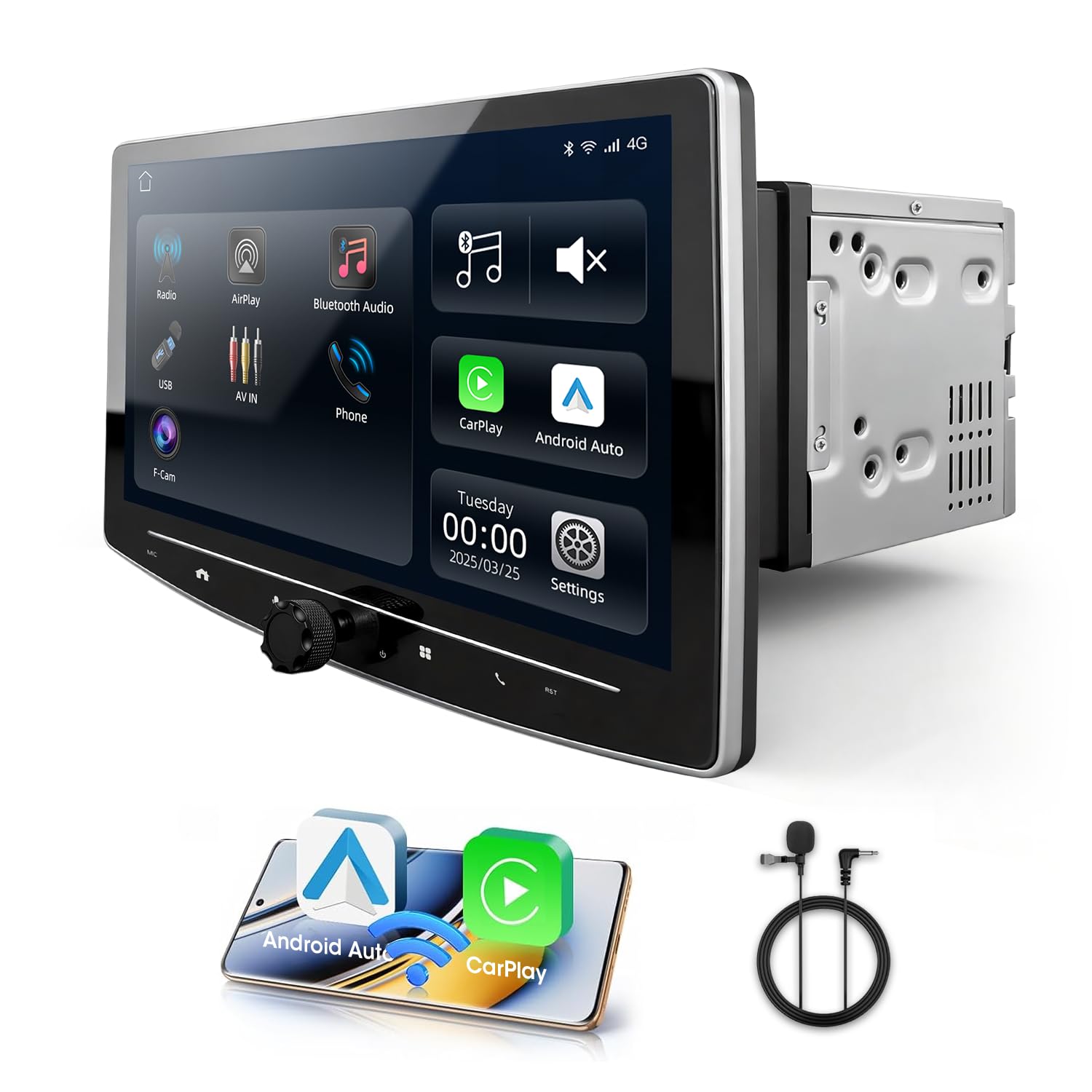 Amazon.com: Wireless CarPlay Android Auto Car Stereo, 10.1