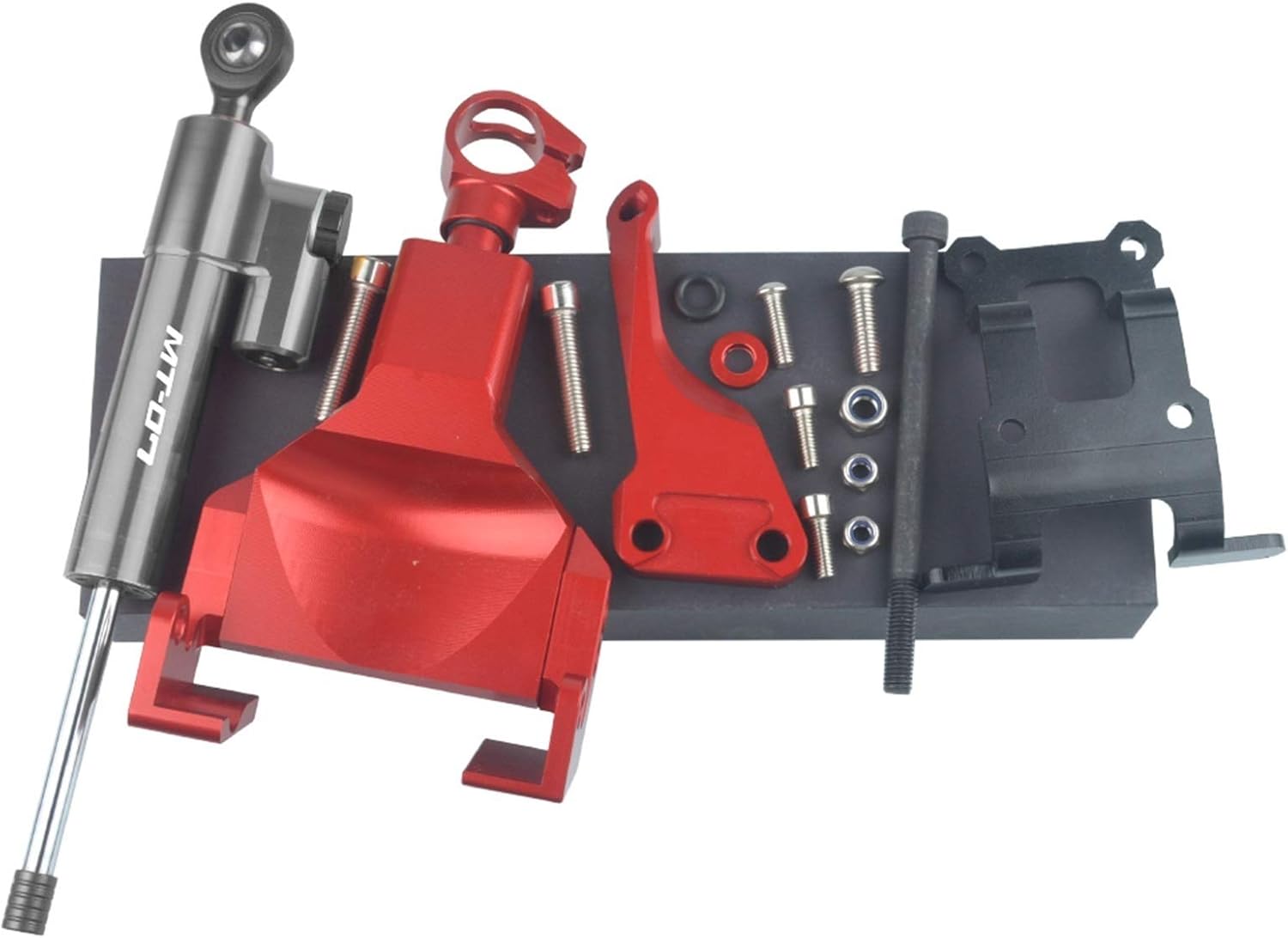 EZZON CNC Motorcycle Stabilizer Steering Damper Mounting Bracket Support Kit Safety Control For YAMAHA MT 07 MT07 MT-07 Mounting Bracket Kit(Black gray red)