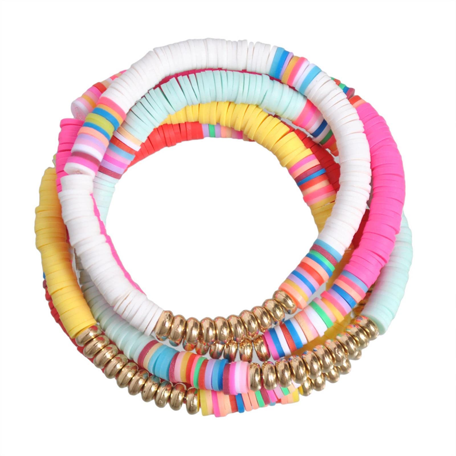 Braccialetti Da Surfista KIFEDSLJ In Argilla Polimerica, Elastici, Colorati, Stile Bohémien, Set Impilabile