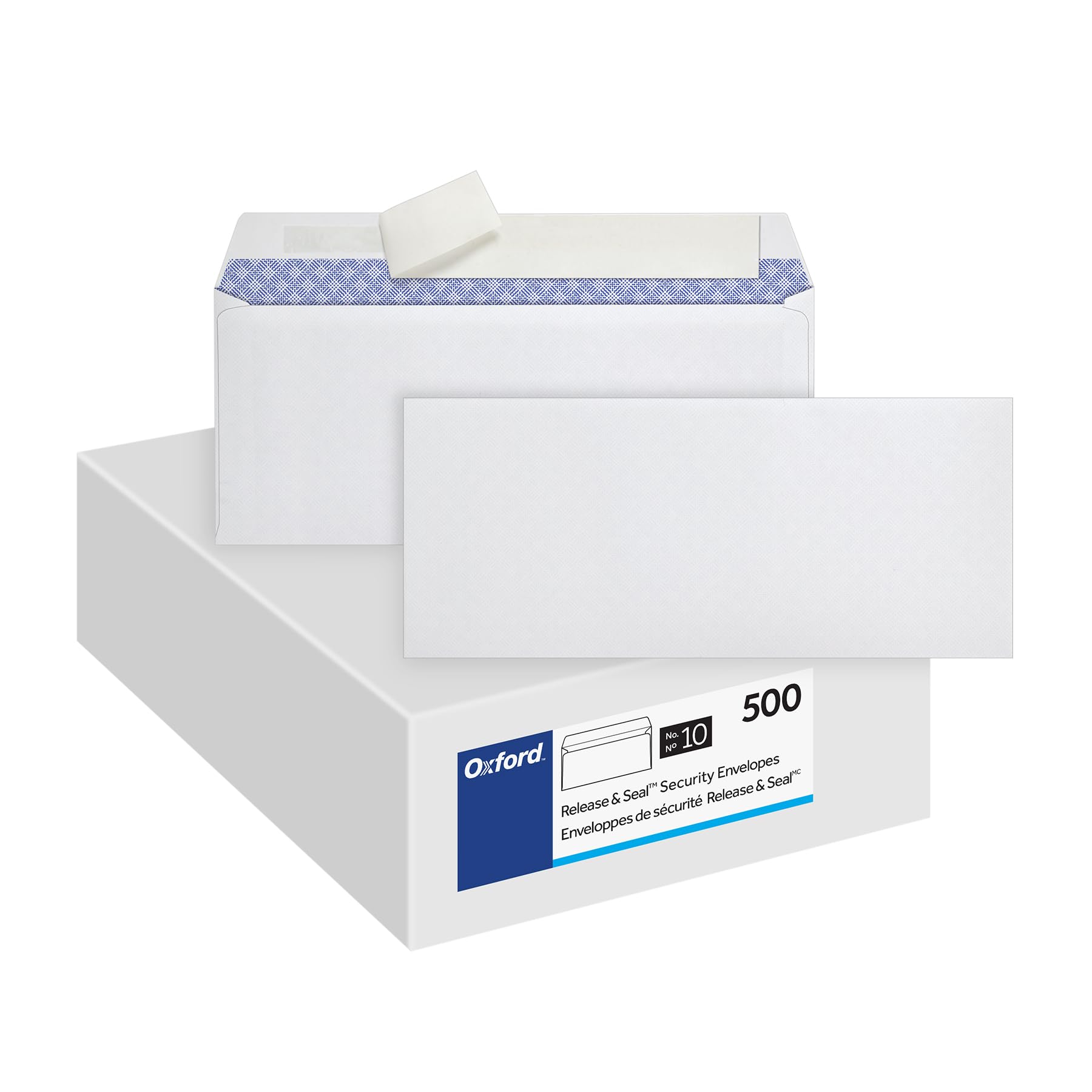Oxford Envelopes, #10 Business Size, Security Tint, Peel & Seal Closure, 24 lb White Paper, Privacy Protection for Checks & Invoices, 500-Pack for Office or Home Mailing image 8