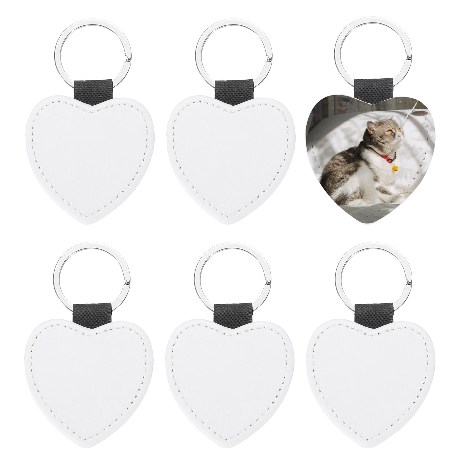 Porte-clés sublimation cœur résistant pour éviter les rayures sur cuir PU