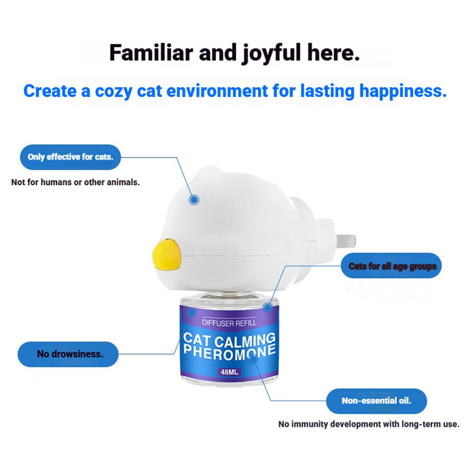 Petwellness Diffuseur Chat, Petwellness Diffuseur Chat Pour Arrêter De Faire Pipi Partout 6 En 1, Pet Wellness Diffuseur Pheromones Chat, Soulage Le Stress Anxieux,Réduit Les Bagarres (6 Bouteilles)