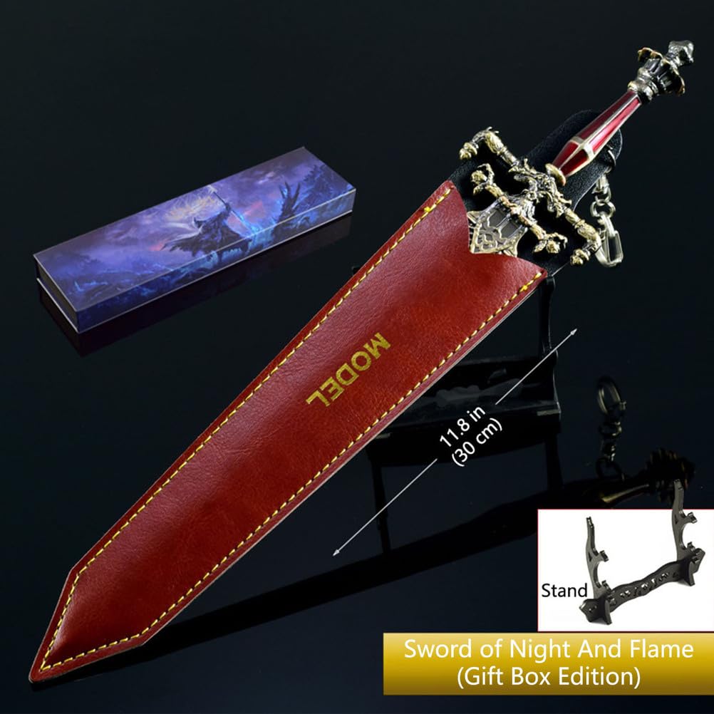 replica in lega di zinco Modello da esposizione Spada della Notte e Fiamma con supporto 30 cm