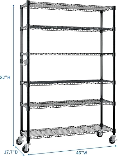 Miniatura 57 de Estante de almacenamiento ajustable de 4 niveles, estante de almacenamiento de metal, estantería de alambre, estantes de almacenamiento de metal