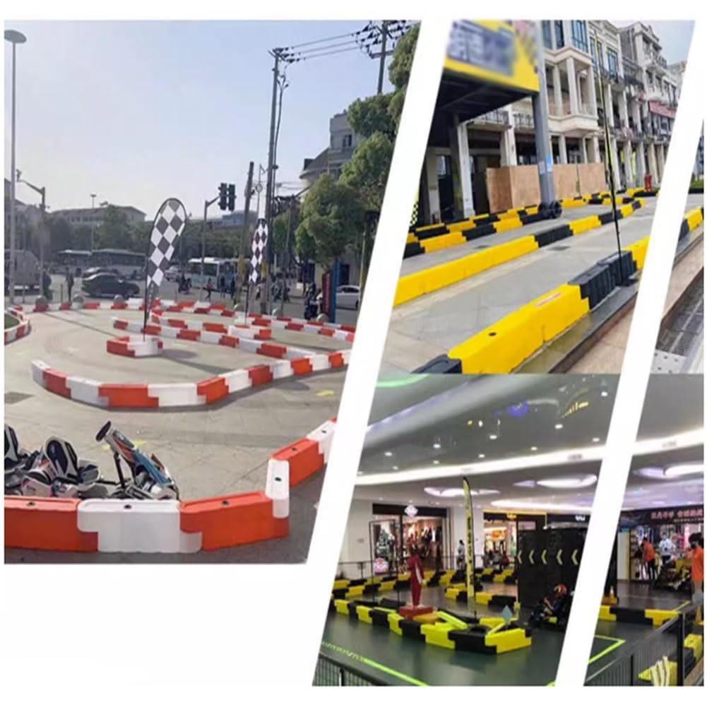 Go Kart Barrier Track, Go-Kart-Bahn Startbahn Wassergefüllter Zaun Innenbereich Vergnügungspark Park/ Großes Einkaufszentrum Kinder-Stoßstange Auto-Spur ( Farbe : Rosso , Größe : 1000x300x350mm )