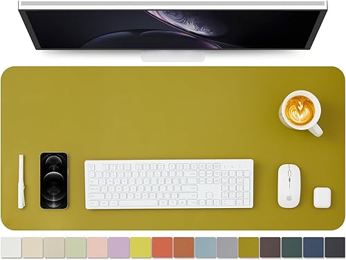 Miniatura 101 de Tapete de escritorio de piel antideslizante de poliuretano (PU), para organización de escritorio y accesorios, ideal para alfombrilla de mouse y de