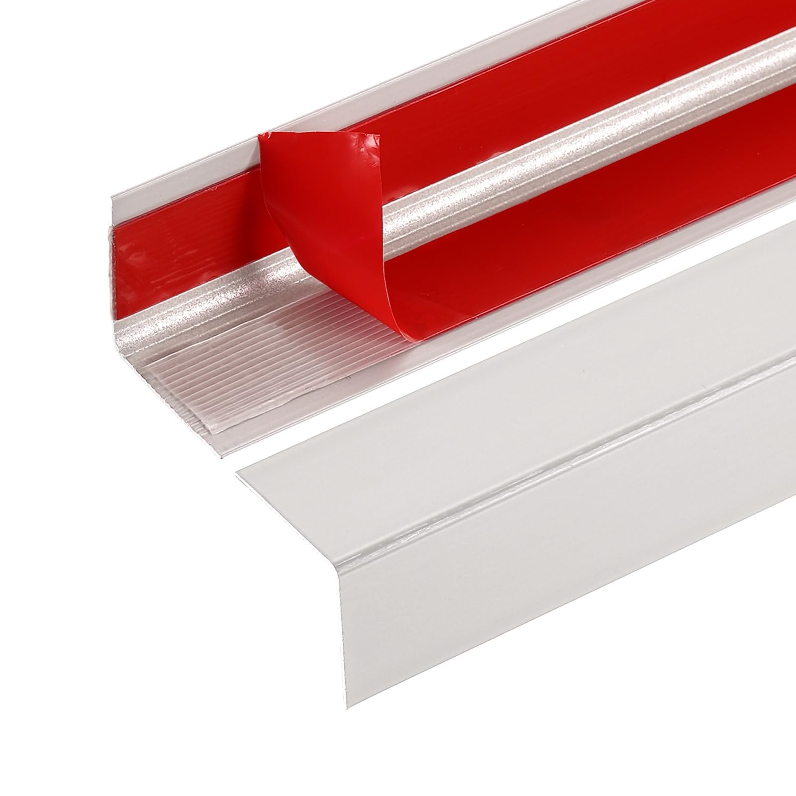 QUARKZMAN 2 Piezas De Protectores De Esquina para Pared 35" X 1" Protectores De Esquina De Aluminio Pegar Y Pelar Moldura En Forma De L para Decoración De Bordes De Pared Color Gris Plateado