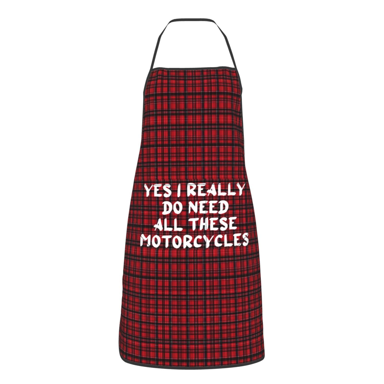 nopicsn Yes I Really Do Need All These Motorcycles Apron for cooking with Pockets Women Men Kitchen Chef Funny Aprons