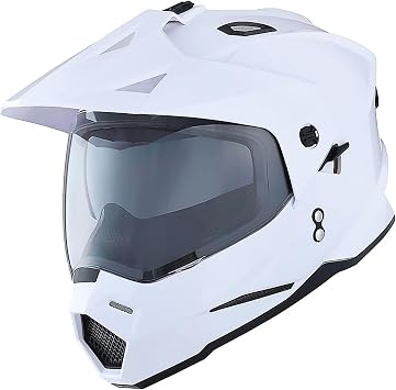 1Storm Youth Kids Dual Sport Dual Visor Motorcycle Motocross Off Road Full Face Helmet Matt Black