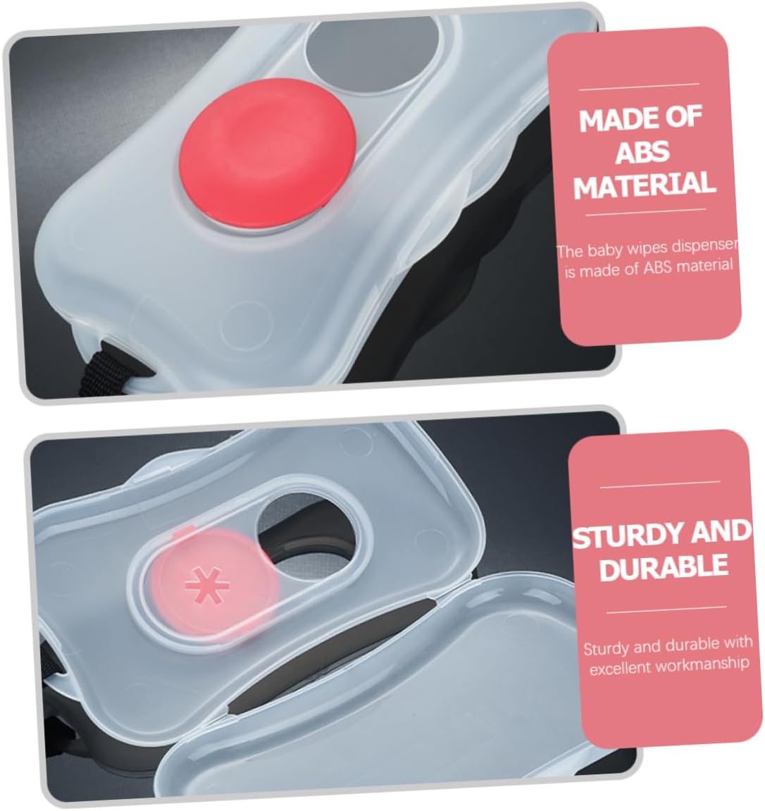 Refillable Wipes Dispenser Box Portable Wet Tissue Holder for Travel Convenient Wipes Container with Wide Opening Design Lightweight and Compact for Diaper Bags and Strollers
