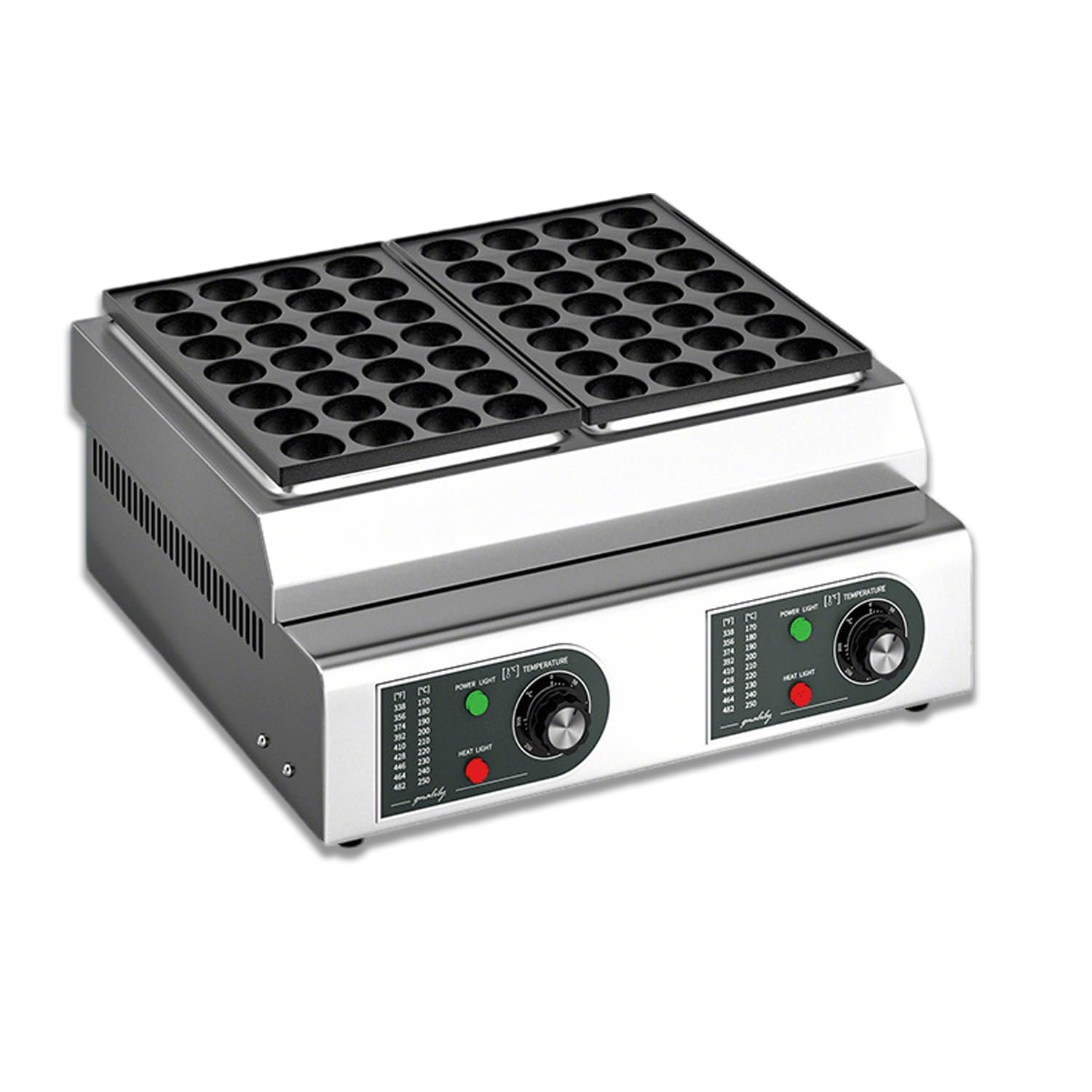 WTRYRN Commercial Grade Takoyaki Machine, 56 Holes Dual Plate Octopus Ball Grill, 4200W Non-Stick Electric Maker for Street Stall, Supermarket & Hotel