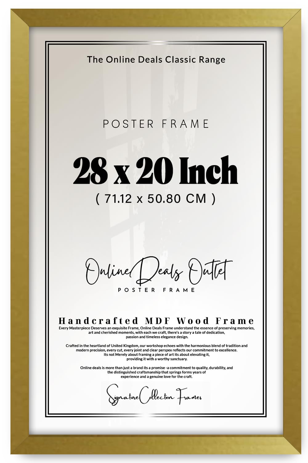 Plain Gold Online Deals | Mdf Picture Frame (71.12 X 50.80 Cm) 20 Inch X 28 Inch For Office Certificates & Diplomas, Elegant Finish, Secure Hanging For Home & Office [ Gold ]