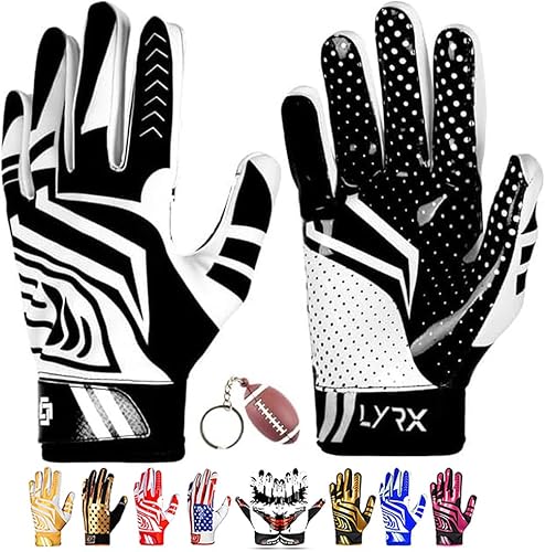 Miniatura 1 de Guantes profesionales receptores de fútbol con palma de silicona óptima, control de agarre antideslizante, ultra adherente, guantes deportivos