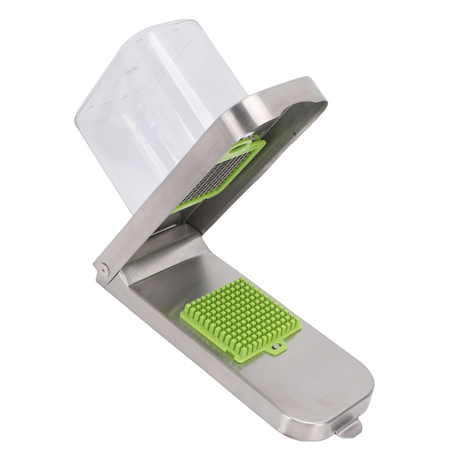 Fdit Picadora Manual de Verduras, Picadora de Alimentos de Acero Inoxidable para Cortar y Cortar en Cubitos Rápidamente, Diseño Compacto Fácil de Limpiar con 4 Cuchillas, Utensilio