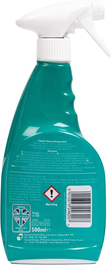 Triplewax Bumper Shine 500ml – Restores & Protects Faded Plastic & Rubber Trim