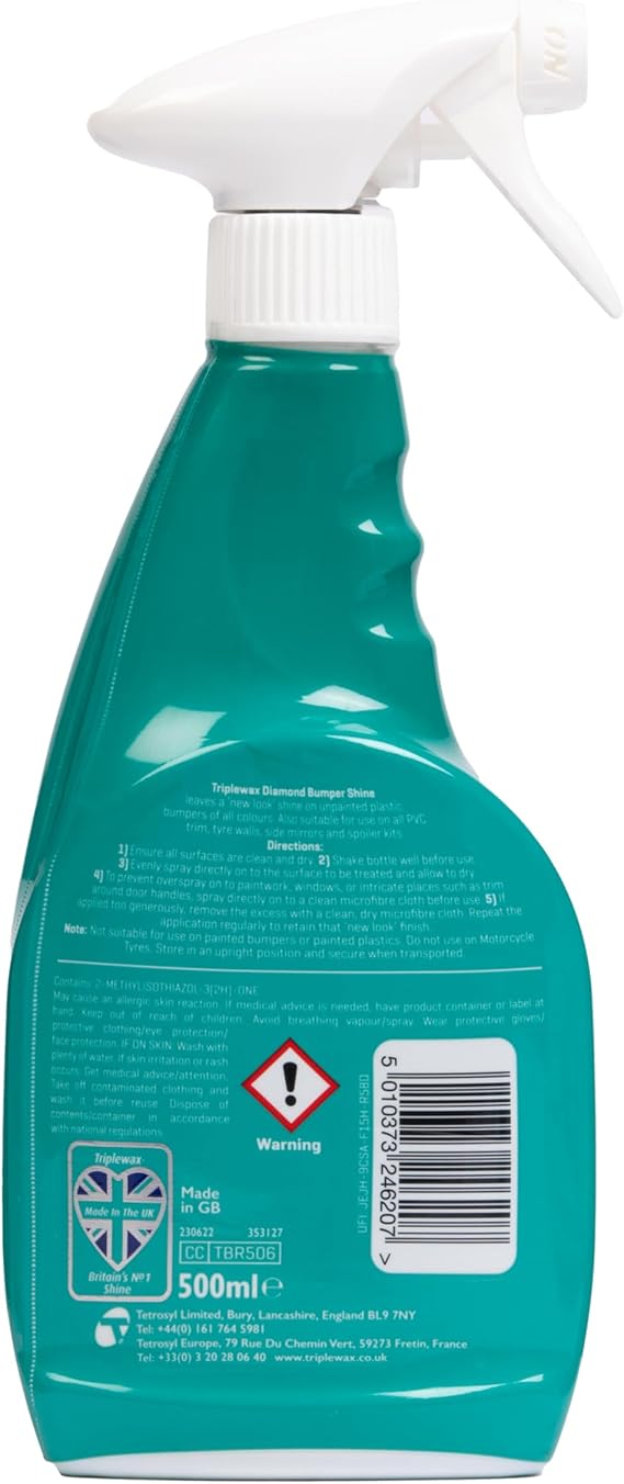 Triplewax Bumper Shine 500ml – Restores & Protects Faded Plastic & Rubber Trim