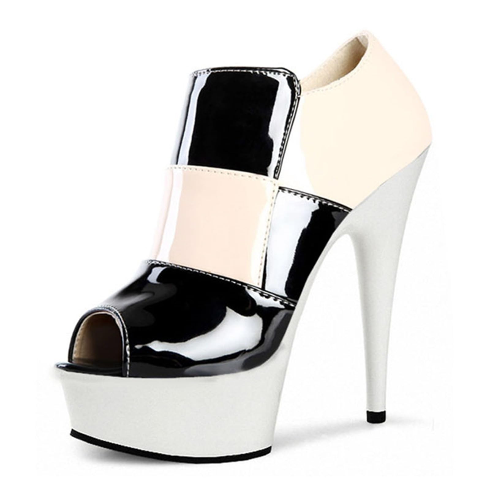 Scarpe da Sposa da Donna Peep Toe Tacchi Alti Plateau Stiletto Scarpe da Sposa 5.9 Pollici