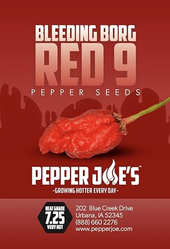 Miniatura 2 de Pepper Joe's Bleeding Borg 9 Semillas de pimiento  Paquete de 10 semillas de chile súper caliente  Cultivadas en Estados Unidos  Semillas de