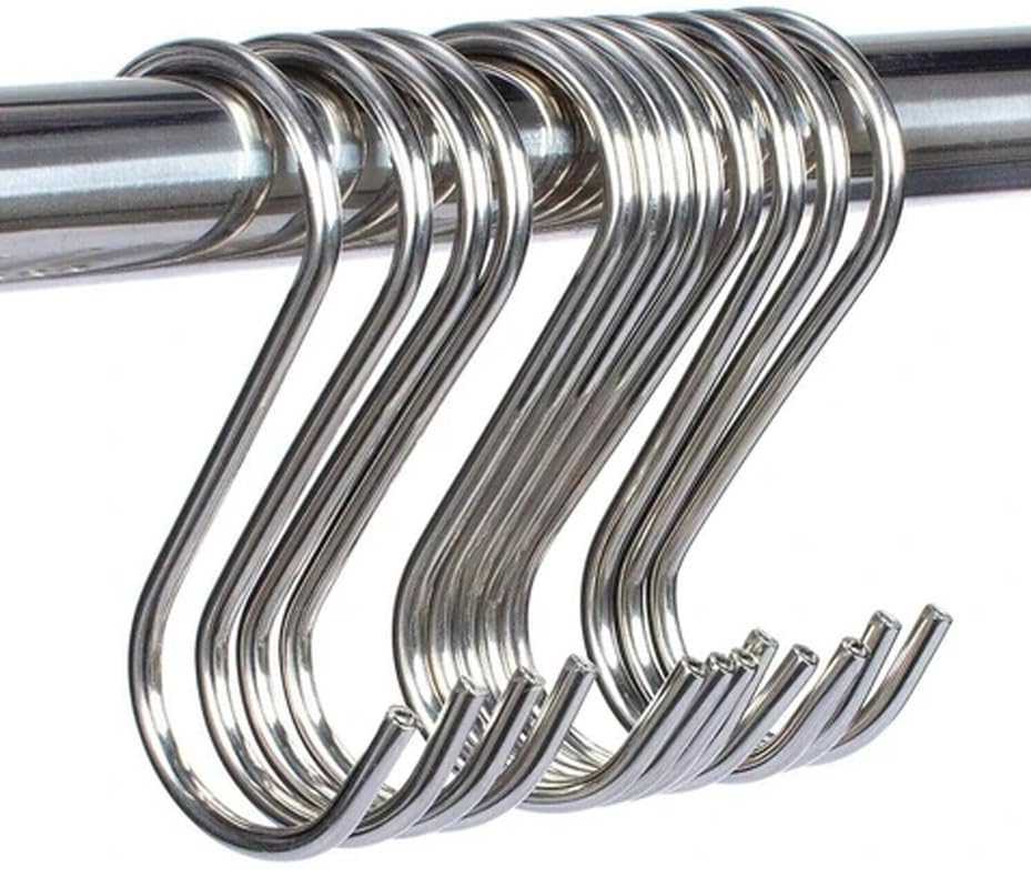 Craft Affair | S shap Hook (8cm, Pack of 10) Stainless Steel Hooks | for Hanging Plant Jeans Bags Pot Pan Cups Clothes Towels-image-32