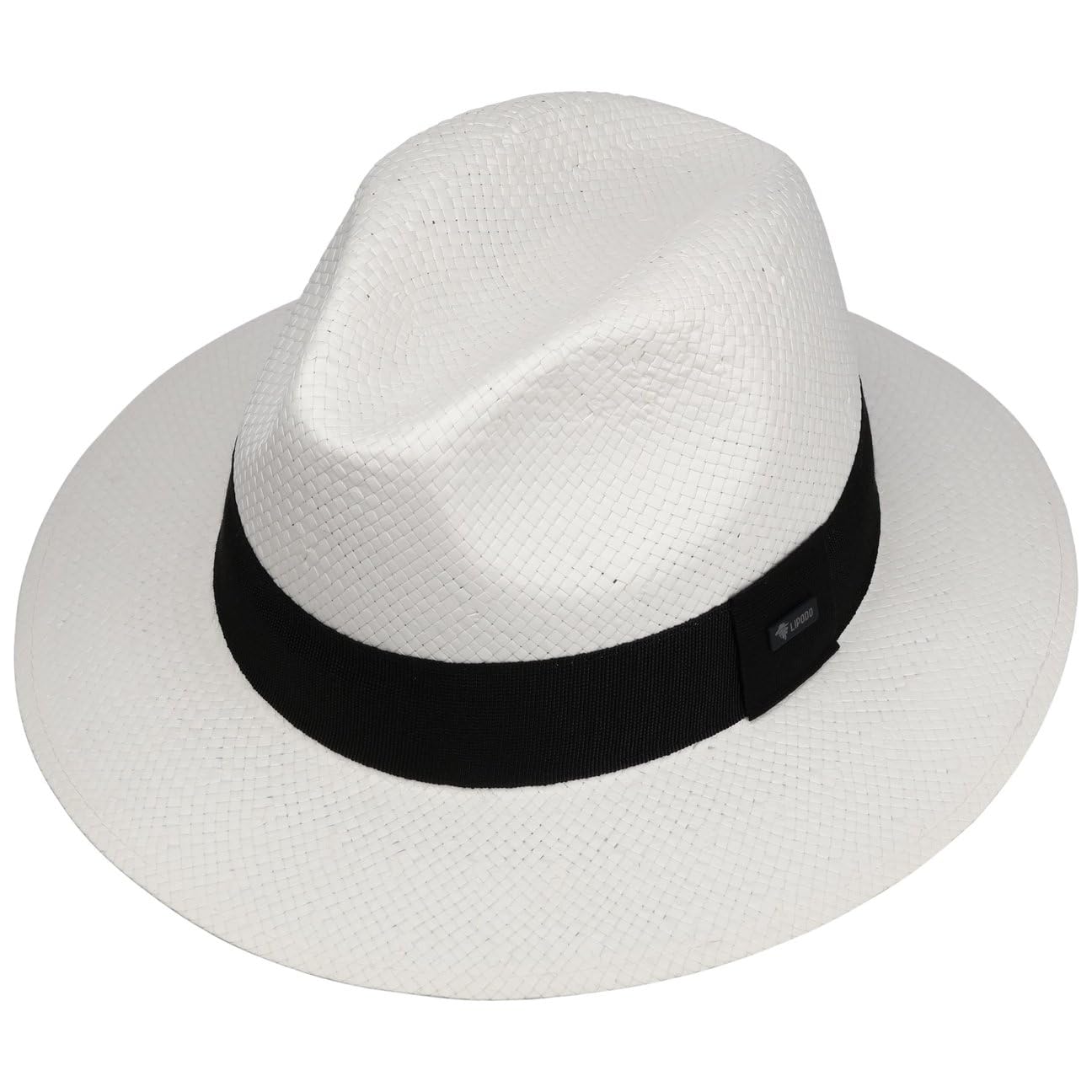 Lipodo CHAPEAUSHOP White Night Traveller Chapeau de Paille et de Soleil Fabrique en Italie Unisexe Printemps Ete