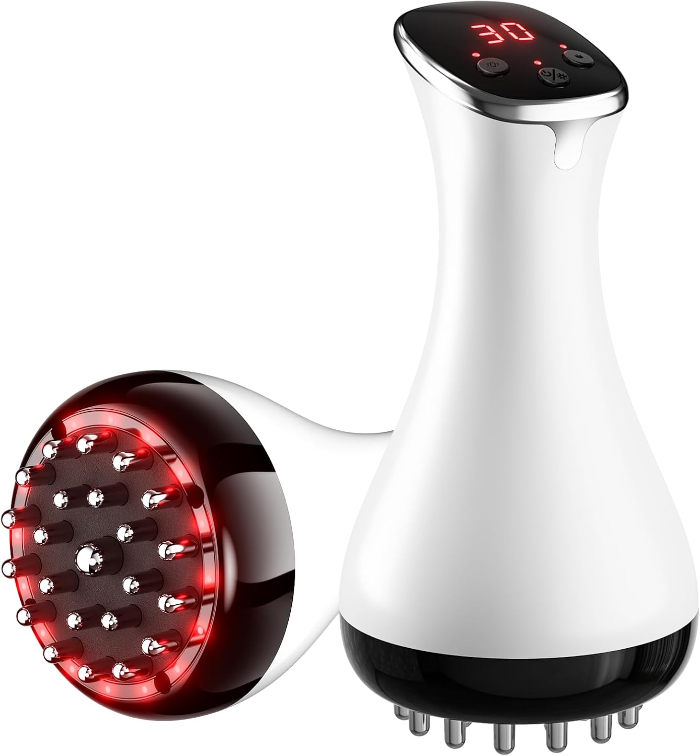 Lymphatic Drainage Massager, Anti Cellulite Massage Tool & Body Sculpting Machine with 30-Level Light, Heat & Vibration for Legs, Arms & Belly, Helps Reduce Stretch Marks & Cellulite