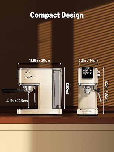 Miniatura 9 de KEENSTAR Máquina de café expreso de 20 bar con infusión rápida en frío, máquina de café caliente y helado, cafetera espresso con espumador de leche,