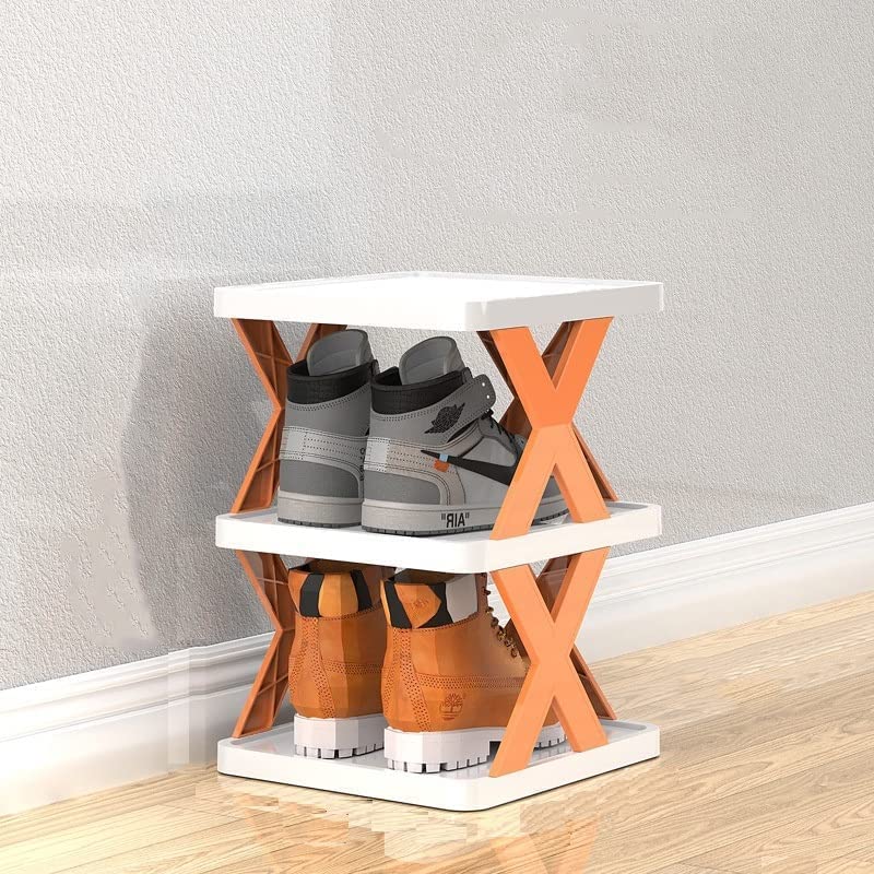 Image of QONETIC 1 Layer Shoes Rack for Home Plastic, Adjustable Shoe Stand Organizer Stackable Storage Bedroom entryway Slots Shelf Footwear Rack, Multi-Purpose Durable Plastic (1 Layer Shoes Rack)