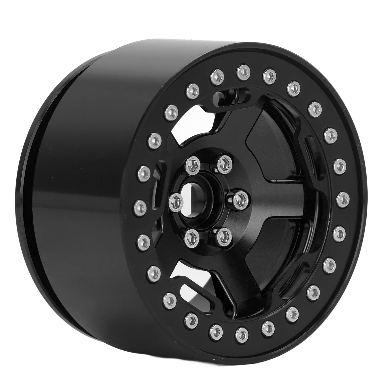 4 PCS RC Car Wheel Hub 2.2in 12mm Hex Drive Aleación de aluminio 36mm Espesor Metal Wheel Hub para 1/10 Crawler Car (Black)