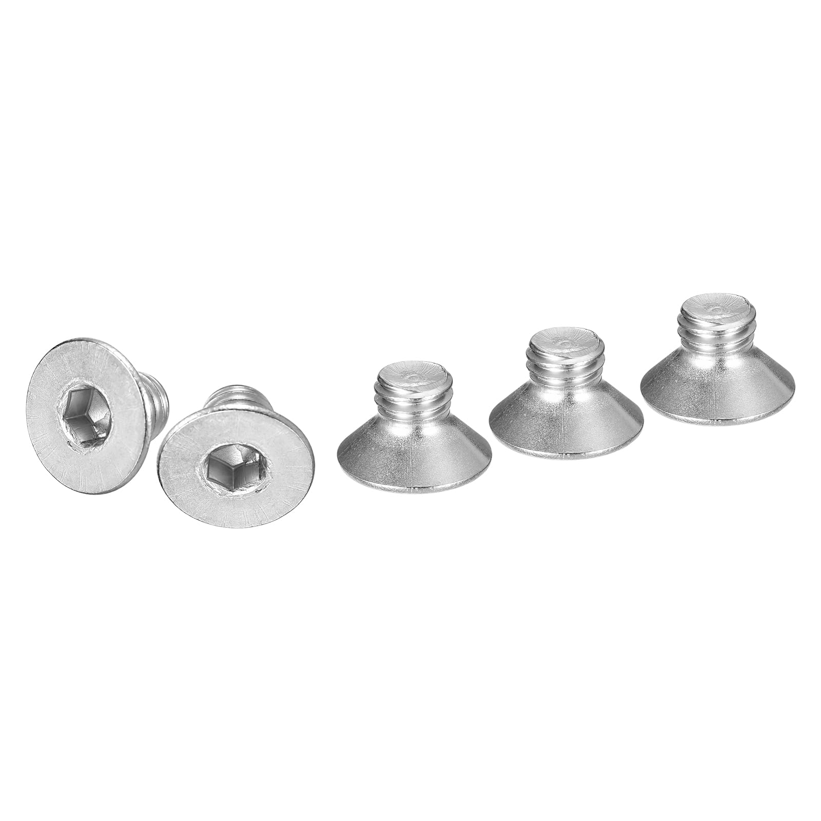 DTGN M8-1.25 x 10mm Flat Head Socket Cap Screws, 20 Pack 304 Stainless Steel Hex Socket Flat Head Screws, Full Thread