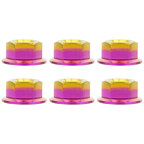 Miniatura 9 de Titanium DIN6923 M5 M6 M8 M10 M12 M14 M16 - Juego de 6 tuercas hexagonales (paso M8, 0.069 pulgadas, dorado)