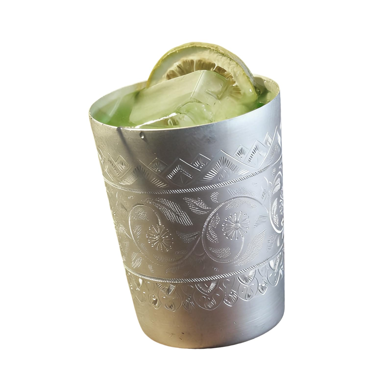 XIOANG Unique Hand Engraved Moscow Design Tin Cup Handcrafted Metal Cup Perfect for Cocktails and Collectors Engraved Can Alloy