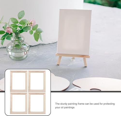 Miniatura 2 de EXCEART 4 marcos de arte para pintura al óleo, barras de madera maciza para tablero de pintura para artistas y aficionados, compatible con acuarelas