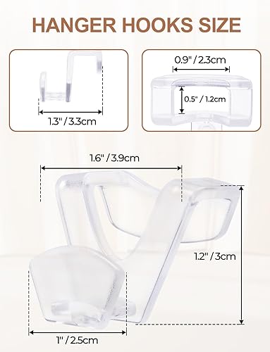 Miniatura 7 de HOUSE DAY Organizadores y almacenamiento de armario, artículos esenciales para la habitación del dormitorio universitario, paquete de 60 ganchos
