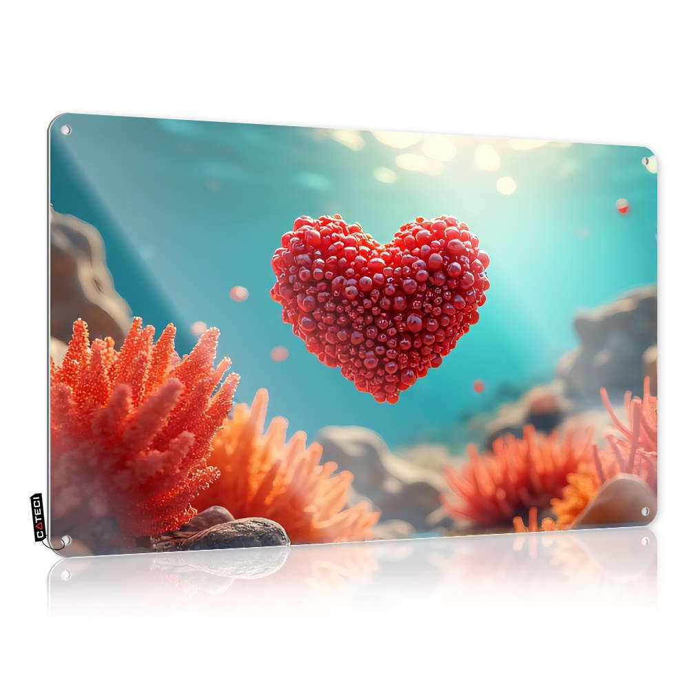 Fzfn Colour A Heart-Shaped Coral In An Underwater Scene. Decoration Grunge | Pretty Sweet Decorative Wall Art(30X40cm)