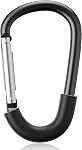 SURDOCA Stroller Hooks, Heavy-Duty Universal Stroller Clips for Bags, Large Carabiner Hook Stroller Accessory for Mom, Baby Travel & New Mom Essentials, Wheelchair Compatible, Black-1pc