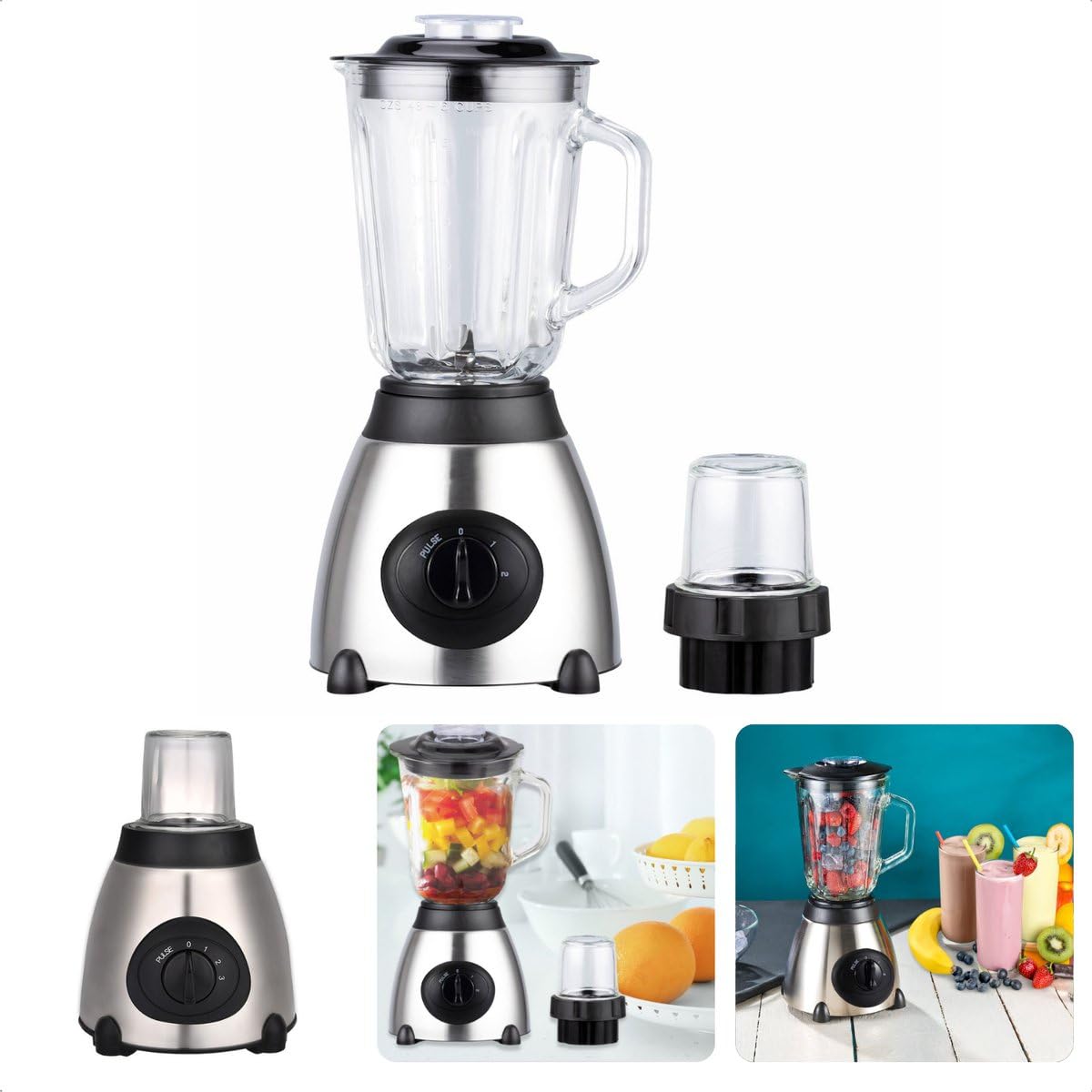 Royal Swiss® Blender 1030W – Mixeur Smoothie, Shake et Glace Pilée – Inox Durable – Bol 1,5 L – Mixeur Familial Haute Puissance pour Cuisine Maison