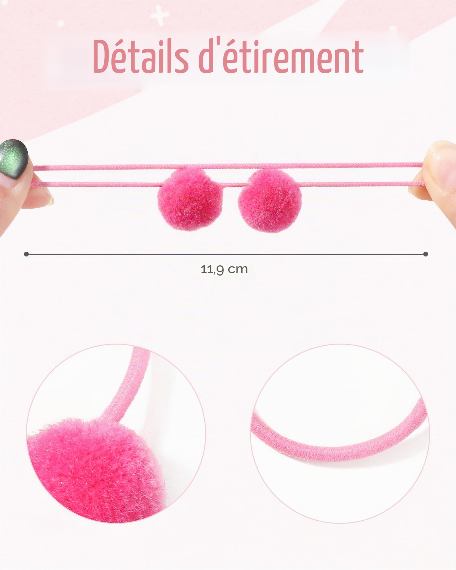 28pcs Bracelets de cheveux élastiques de pour bébés et filles, bande en caoutchouc douce, porte-queue de cheval multicolore pour tout-petits