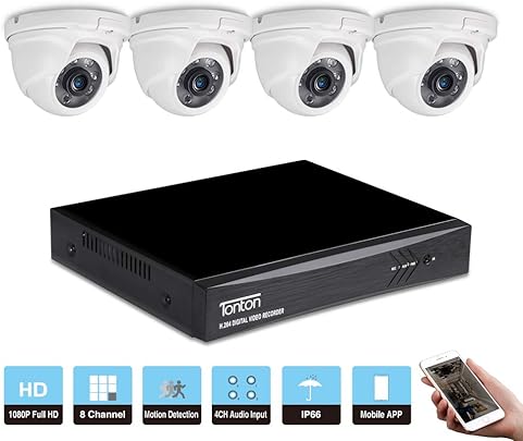 Tonton 1080p Full ahd-tvi DVR con 1TB HDD 4pcs telecamere Dome 1080p esterna impermeabile Tonton 1080p Full ahd-tvi DVR con 1TB HDD 4pcs telecamere Dome 1080p esterna impermeabile