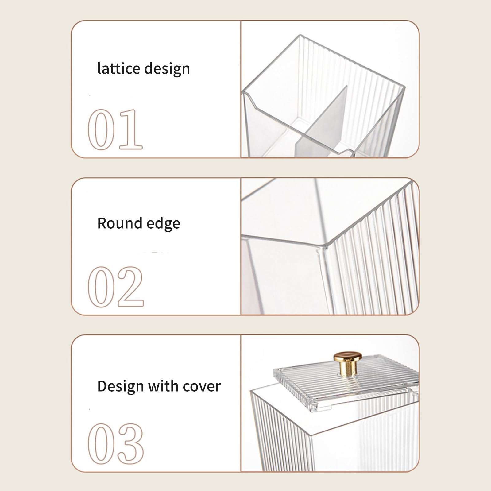 Kompakter QTIP Spenderbehälter, Make-up-Organizer, Kosmetik-Aufbewahrungsgitter für Kosmetik-Werkzeuge, Badezimmer, Essential, Badezimmer, Kosmetik-Organizer, Behälter