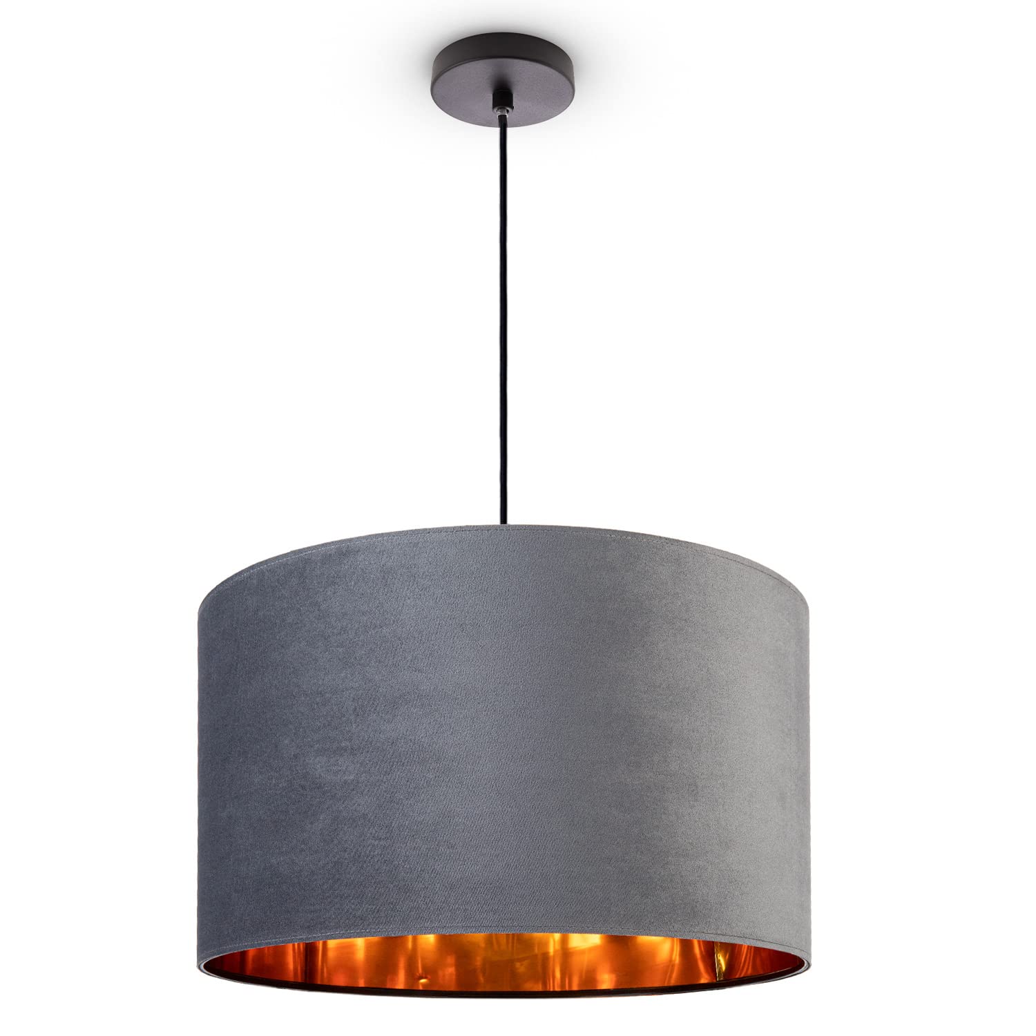 Paco Home Deckenlampe Pendelleuchte Hängelampe Wohnzimmer Esszimmer Schlafzimmer Lampenschirm Velours Industrial Samt E27 1,5m Textilkabel Kürzbar