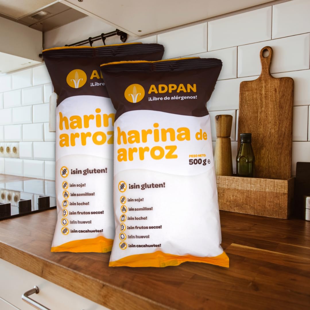 Harina de Arroz Sin Gluten 500 g Vegana para Rebozados y Salsas