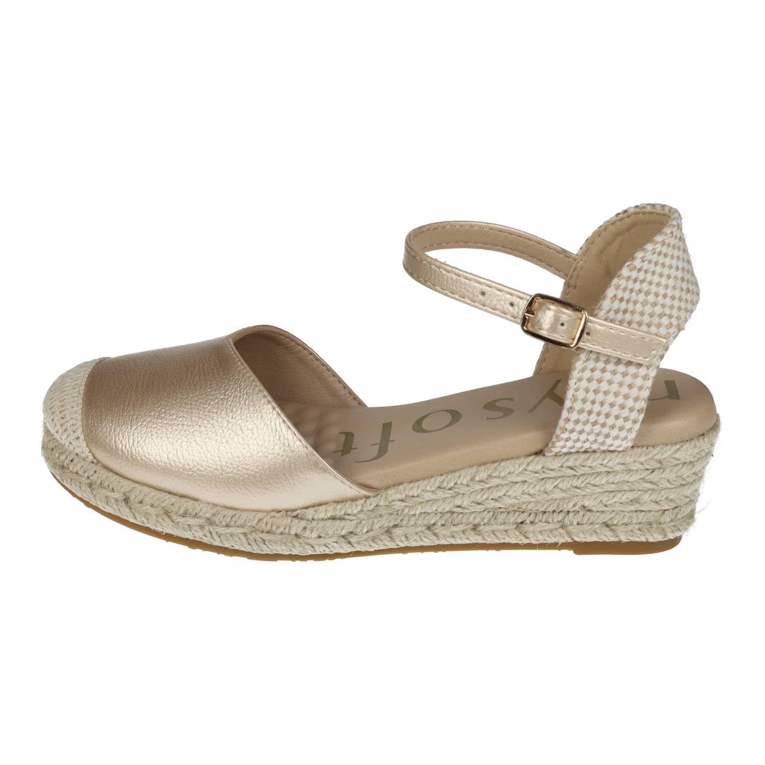mysoft 25M102 Spartigas a cuneo da donna piattaforma in juta punta chiusa e chiusura con fibbia eleganti e confortevoli da donna Espadrillas