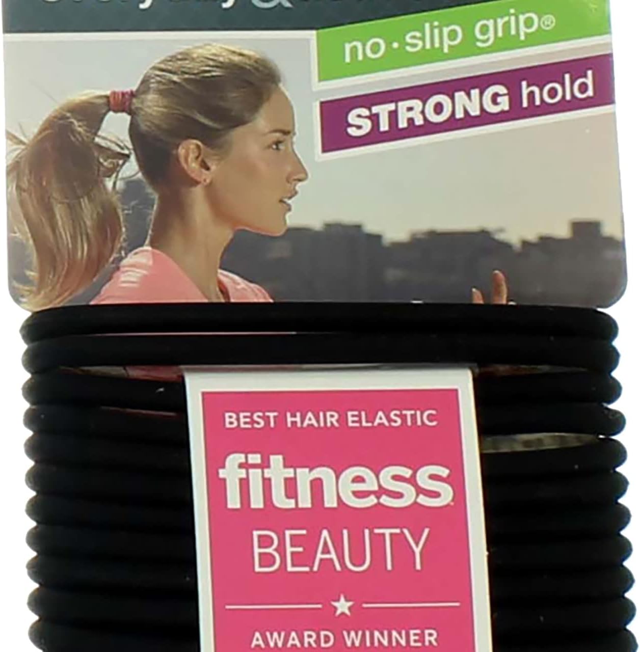No-Slip Grip The Evolution Hair Ties, Black 14 ea (Pack of 2)