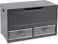 Vista 10 de Badger Basket Caja de juguetes y banco de almacenamiento, combo de pecho y asiento con 2 cestas reversibles, tapa de bisagra de seguridad