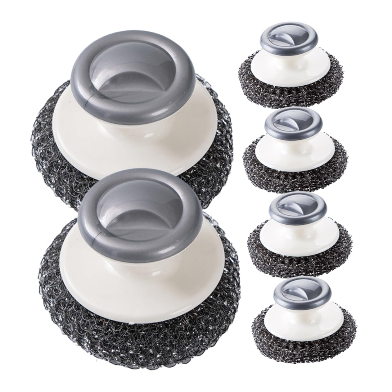 HEALLILY Stainless Steel Pot Pan Scrubbing Brush Dish Brush with Handle Dish Scrubbers for Kitchen