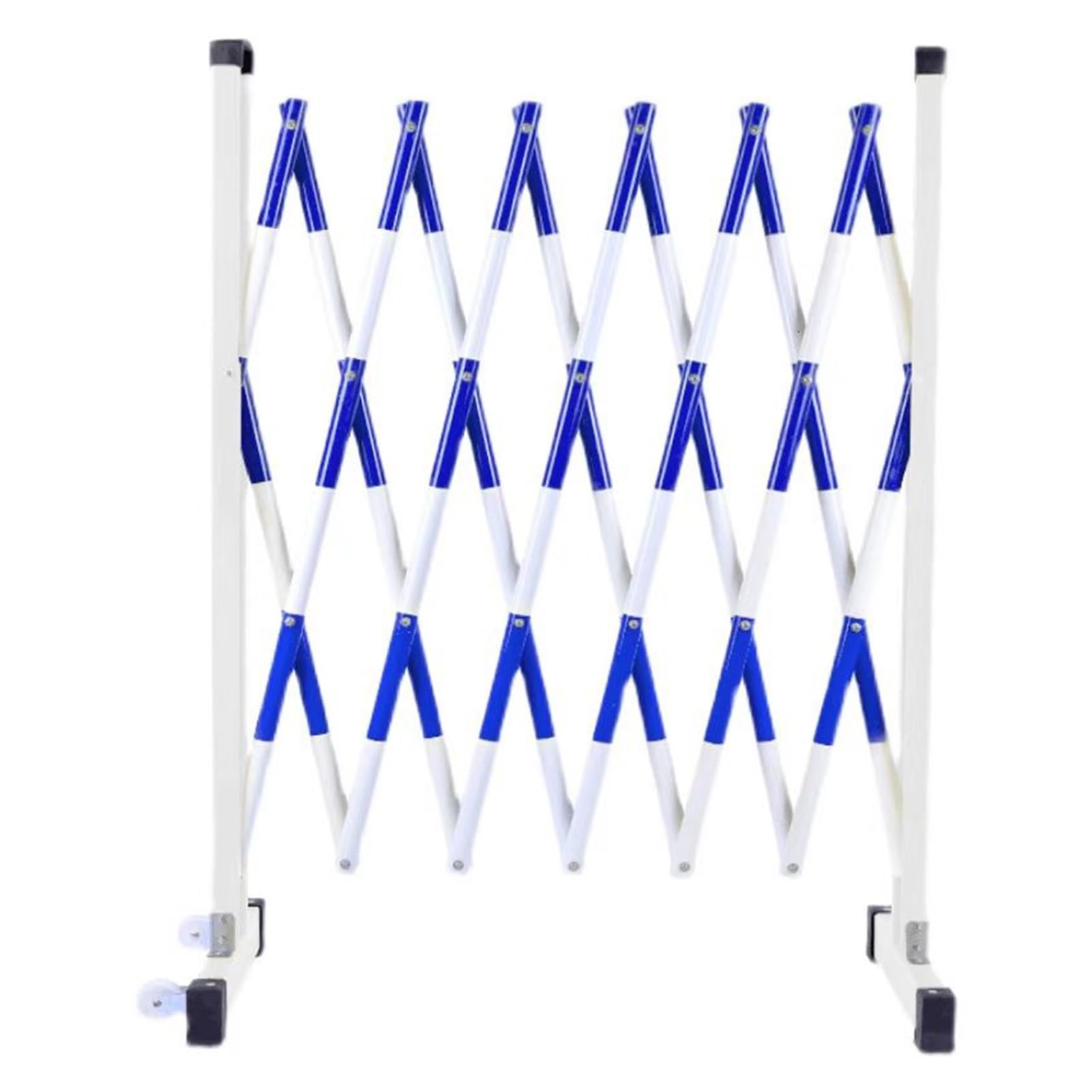 Expandable Barricade Fence Portable Road Safety Barriers With 2 Wheels Folding FRP Telescopic Traffic Guardrail For Maintenance Road Control Easy To Move (Color : Blue+white Size : 47x2